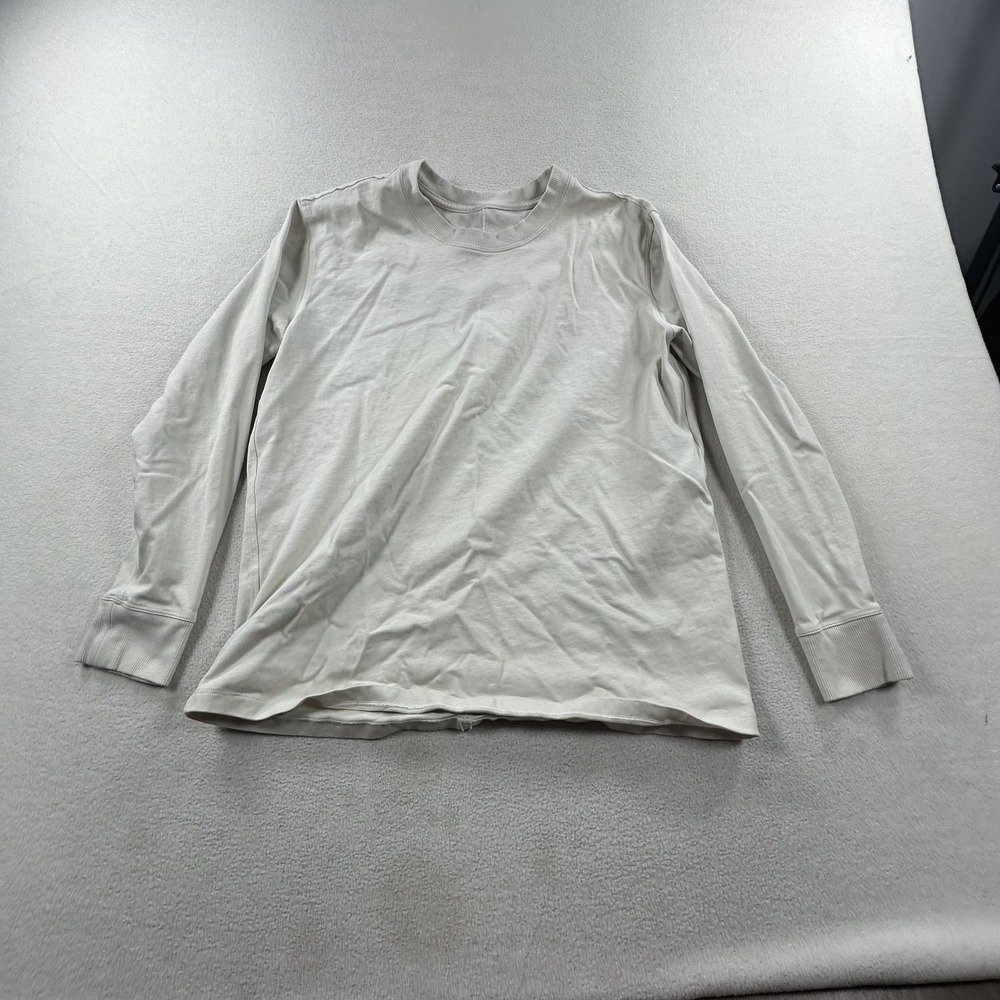 Lululemon Long Sleeve Shirt Womens Medium Light Gray Crewneck Athletic Casual